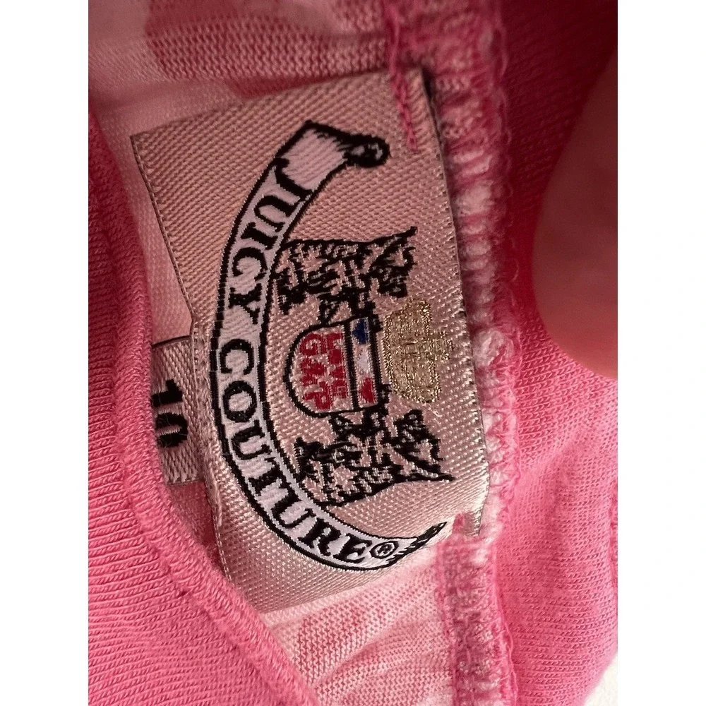 Vintage Juicy Couture Girl's Cotton Flutter Sleeve Dress Size 10 Cherry Crown